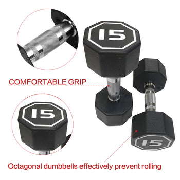 15lb apollo Dumbbell  for both commercial and home usage  High-end Coated Octagon set of 2