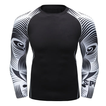 Men's Soft Fit Long Sleeve Workout Rashguard Cool Dry Compression Fitness Shirt