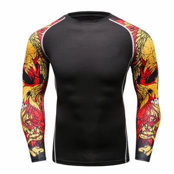 Men's Soft Slim Long Sleeve Dry-Fit Compression Gym Trainning Shirt