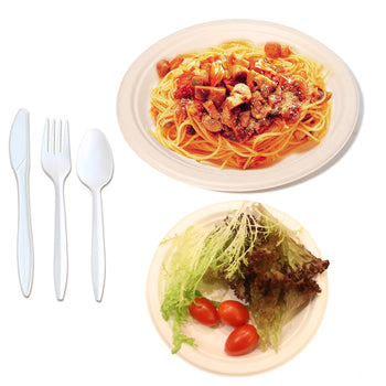 250 Pcs Compostable Plates Set