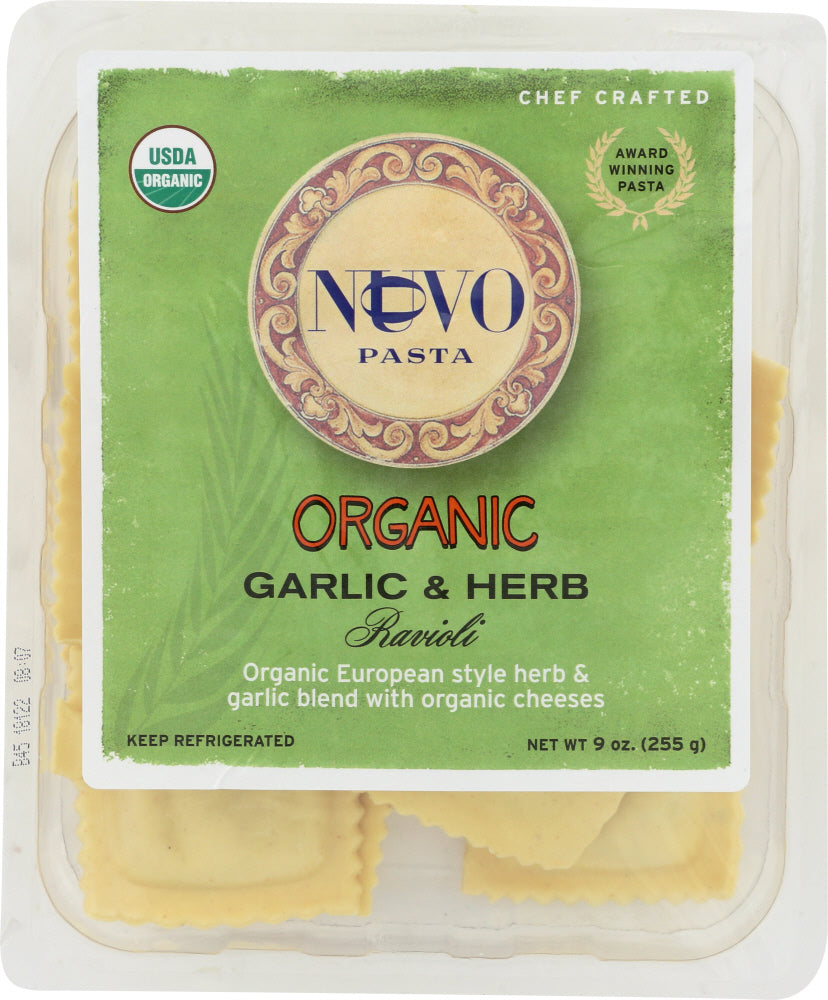 NUOVO PASTA: Organic Garlic and Herb Ravioli, 9 oz