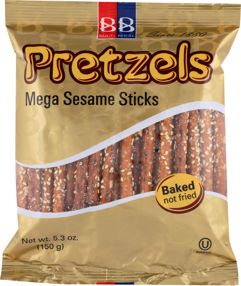 BEIGEL BEIGEL: Pretzels Mega Sesame Sticks, 5.3 oz