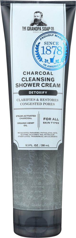 GRANDPAS: Charcoal Cleansing Shower Cream, 9.5 oz