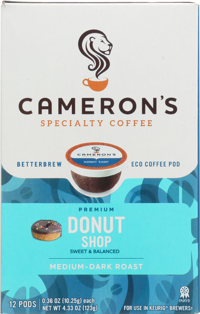 CAMERONS COFFEE: Donut Shop Coffee 12 Ct, 4.33 oz