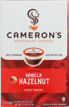 CAMERONS COFFEE: Vanilla Coffee Hazelnut SS, 4.33 oz