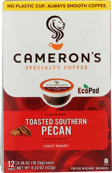 CAMERONS COFFEE: Toasted Pecan Coffee Pods Single Serve, 12 ea