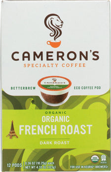 CAMERONS COFFEE: French Roast Coffee Organic 12 packets, 4.33 oz