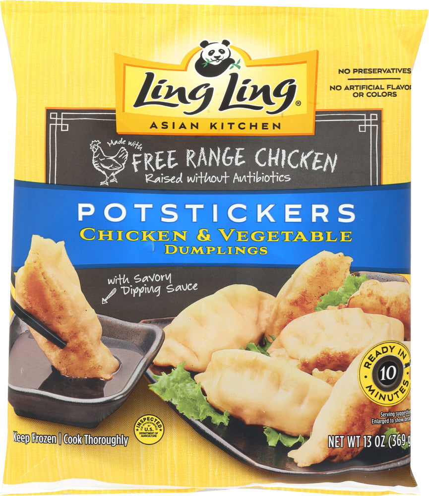 LING LING: Potstickers Chicken and Vegetable Dumplings, 13 oz