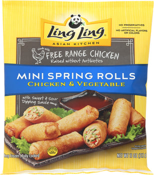 LING LING: Mini Chicken Spring Rolls, 11 oz