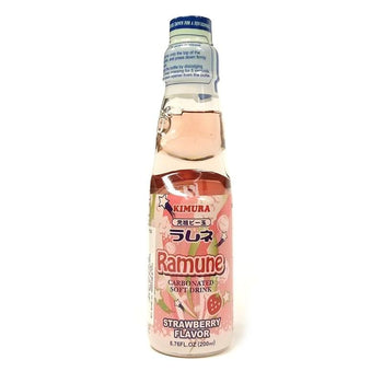 KIMURA: Beverage Ramune Strawberry, 6.76 oz