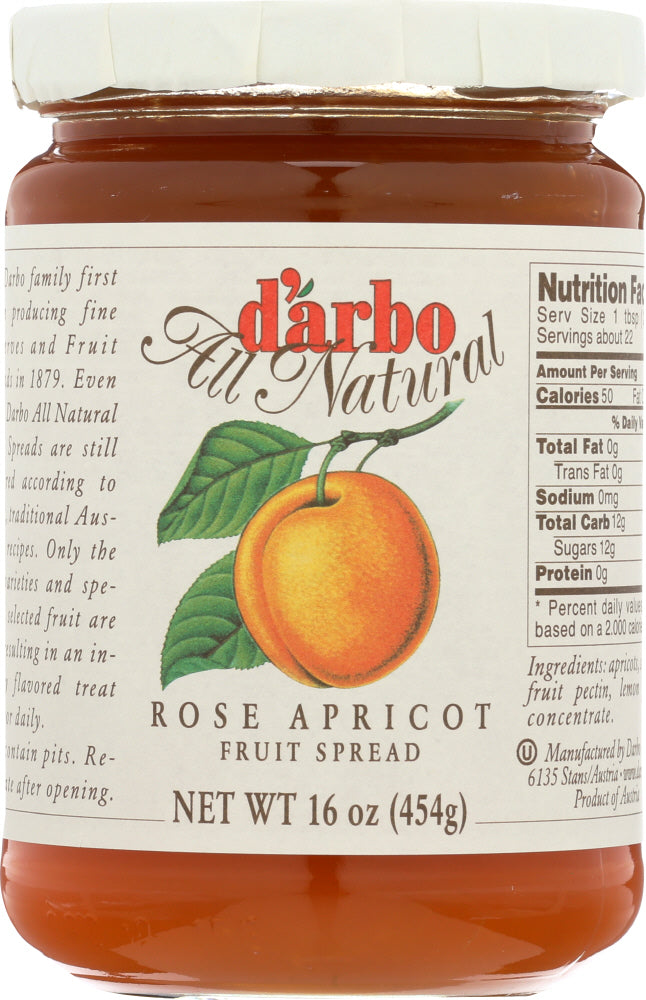 DARBO: Rose Apricot Fruit Spread, 16 oz