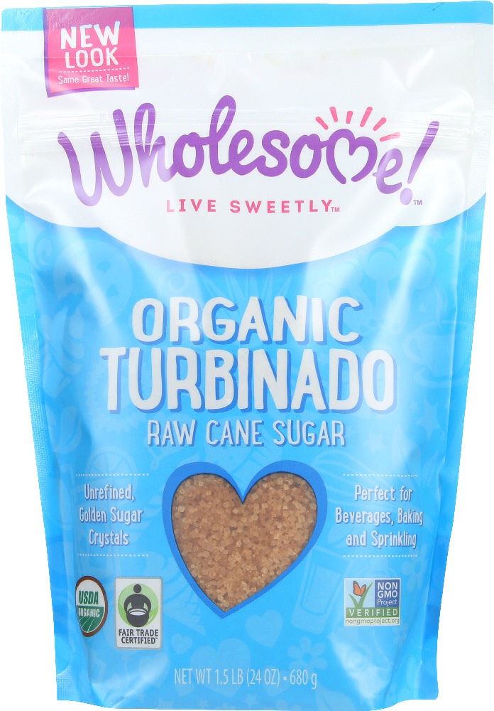 WHOLESOME SWEETENERS: Organic Turbinado Raw Cane Sugar, 24 oz