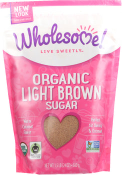 WHOLESOME SWEETENERS: Organic Light Brown Sugar, 24 oz