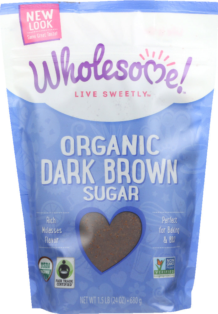 WHOLESOME SWEETENERS: Organic Dark Brown Sugar, 24 oz