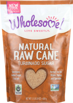 WHOLESOME SWEETENERS: Natural Raw Cane Turbinado Sugar, 24 oz