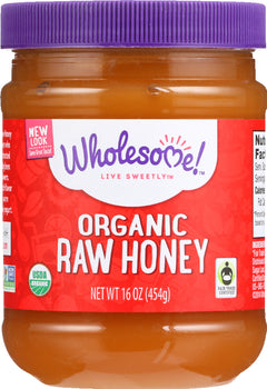 WHOLESOME SWEETENERS: Organic Fair Trade Raw Honey, 16 oz