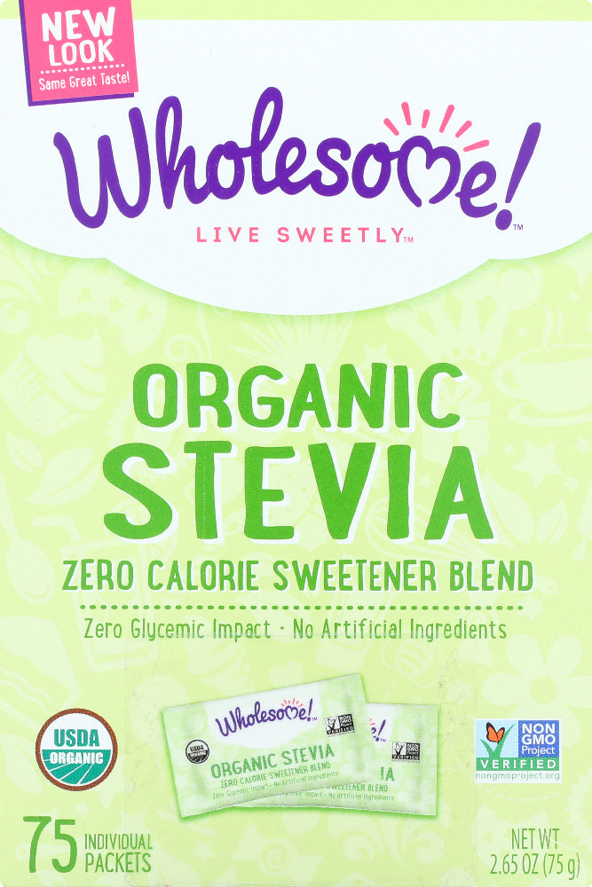 WHOLESOME SWEETENERS: Organic Stevia 75 Packets, 2.65 oz