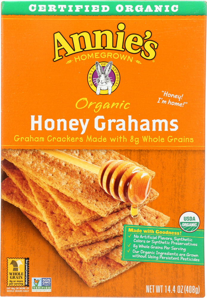 ANNIE'S HOMEGROWN: Organic Graham Crackers Honey, 14.4 oz