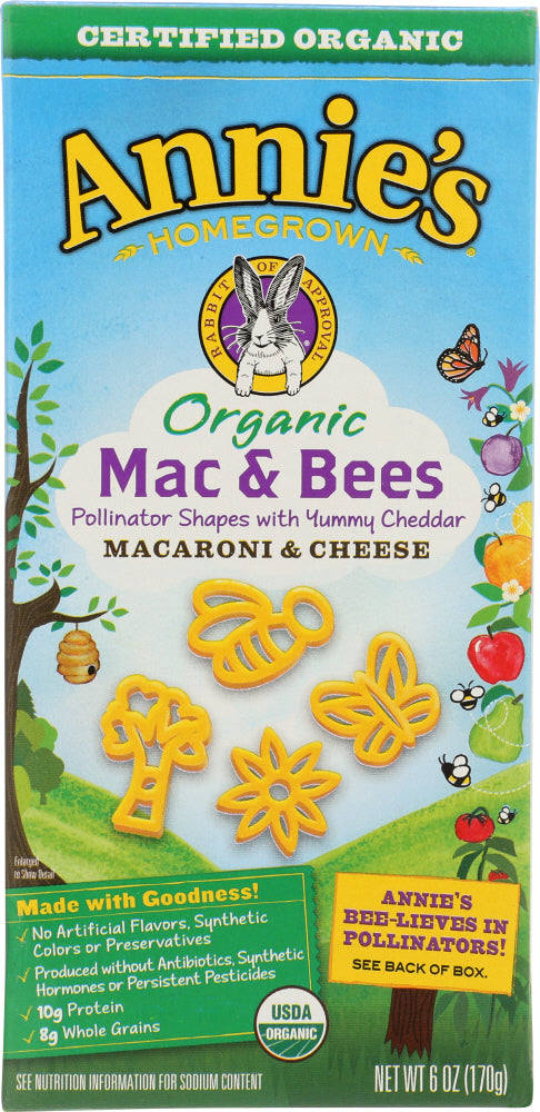 ANNIES HOMEGROWN: Organic Mac & Bees Macaroni & Cheese, 6 oz