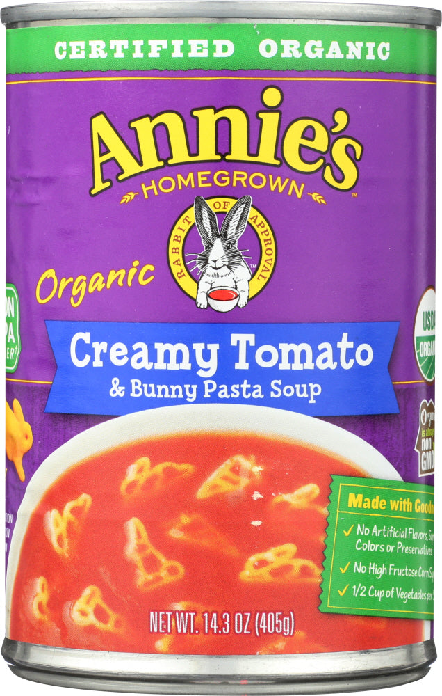 ANNIES HOMEGROWN: Soup Creamy Tomato Bunny Pasta, 14 oz