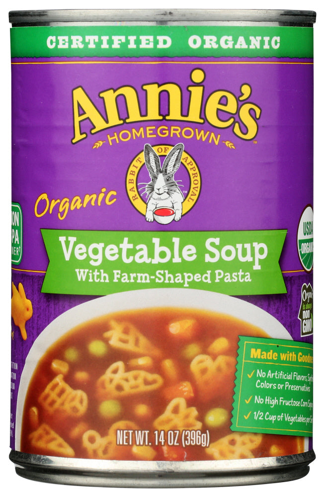 ANNIES HOMEGROWN: Soup Vegetable with Farm-Shaped Pasta, 14 oz