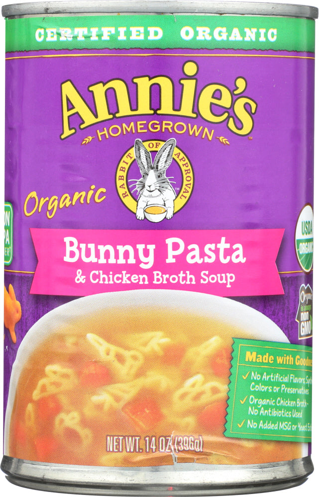 ANNIES HOMEGROWN: Soup Bunny Pasta Chicken Broth, 14 oz