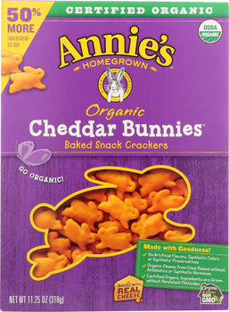 ANNIES HOMEGROWN: Organic Cheddar Bunnies Snack Crackers, 11.25 oz