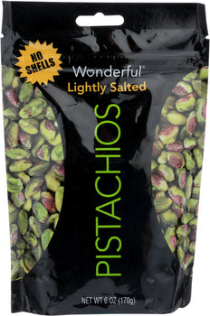 WONDERFUL PISTACHIOS: Lightly Salted Pistachios No Shells, 6 oz