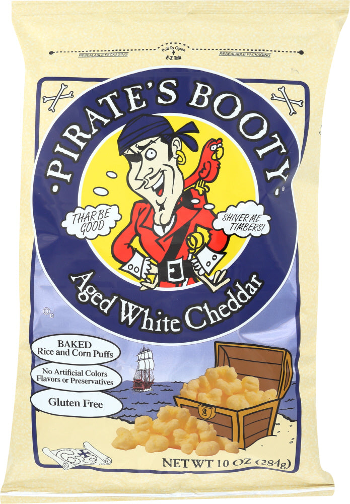 PIRATE BRANDS: Puffs Pirate Booty Cheddar White, 10 oz