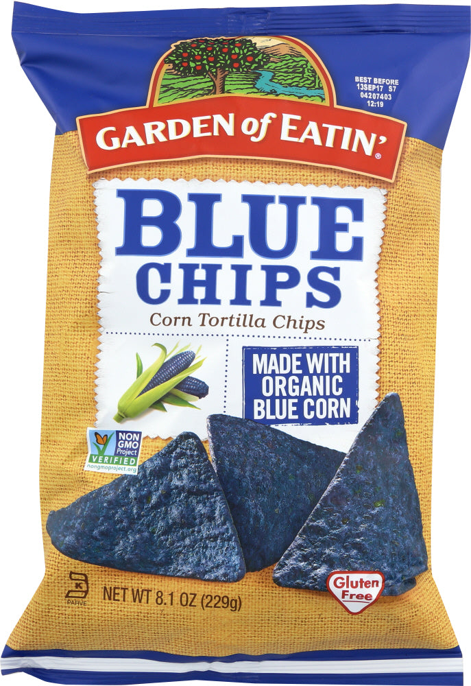 GARDEN OF EATIN: Corn Tortilla Chips Blue Chips, 8.1 oz