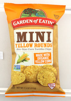 GARDEN OF EATIN: Mini Yellow Rounds Chips, 7.5 Oz