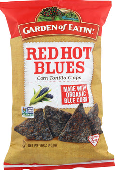 GARDEN OF EATIN: Red Hot Blues Tortilla Chips, 16 oz