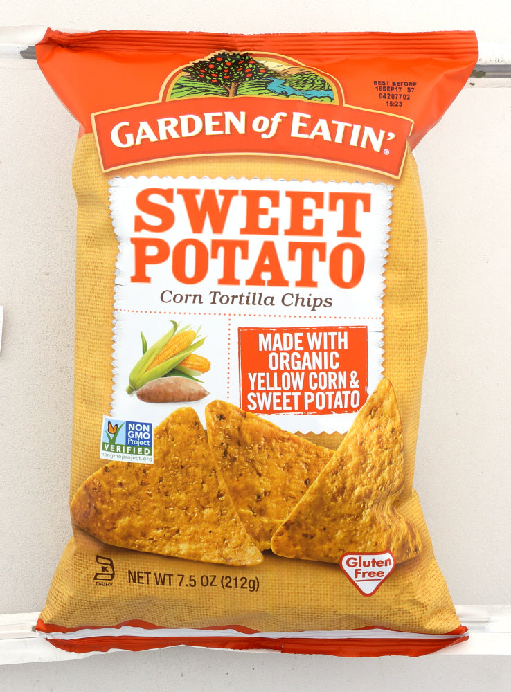 GARDEN OF EATIN: Corn Tortilla Chips Sweet Potato, 7.5 oz