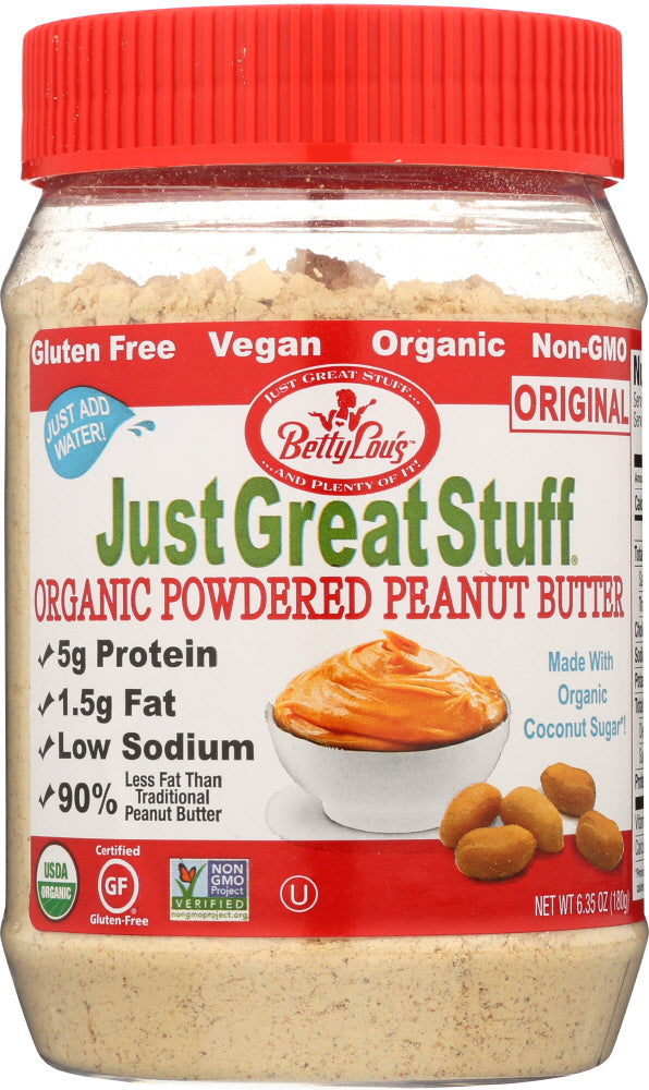 JUST GREAT STUFF: The Original Powdered Organic Peanut Butter, 6.35 oz