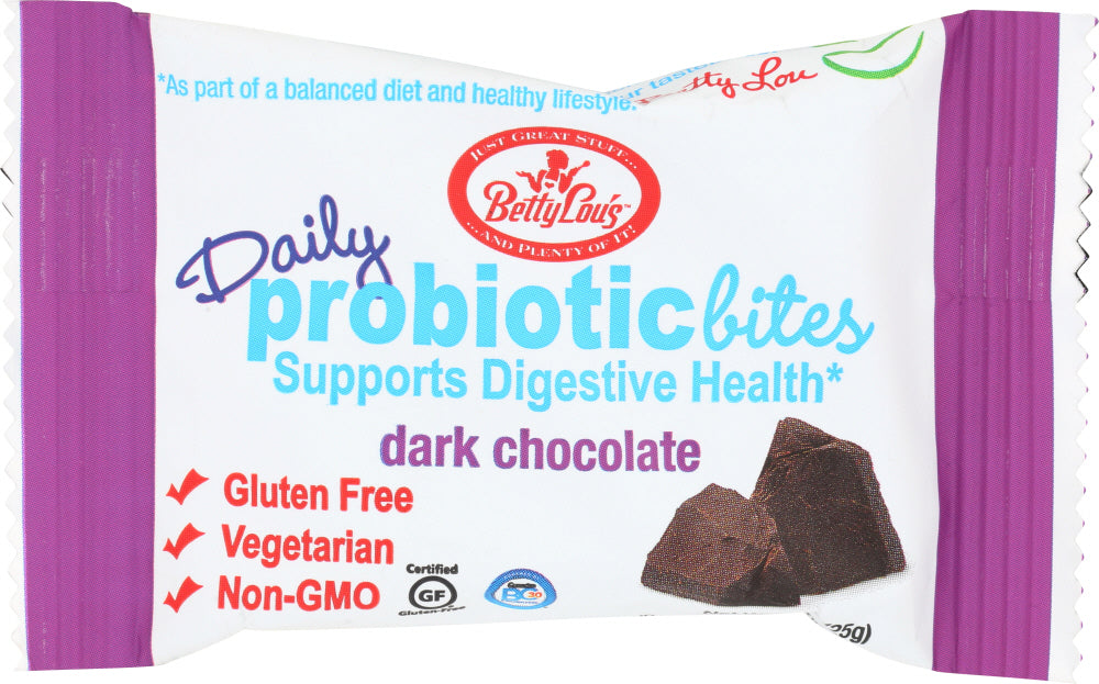 BETTY LOUS: Dark Chocolate Probiotic Bites, 0.9 oz