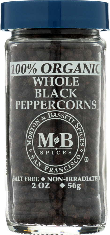 MORTON & BASSETT: Organic Whole Black Peppercorns, 2 oz