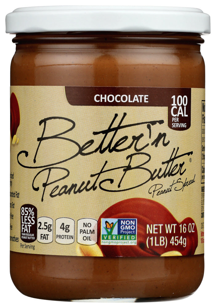 BETTER N PEANUT BUTTER: Spread Peanut Chocolate Gluten Free, 16 oz