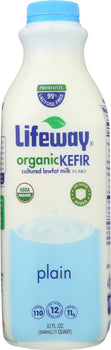 LIFEWAY: Organic Kefir Plain Cultured Lowfat Milk Smoothie, 32 oz