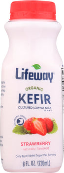 LIFEWAY: Kefir Strawberry Lowfat Organic, 8 oz