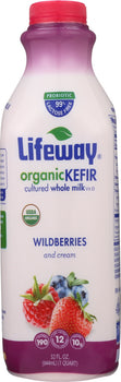 LIFEWAY: Organic Whole Milk Wildberries Kefir, 32 Oz