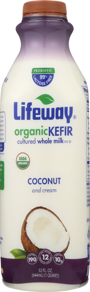 LIFEWAY: Organic Whole Milk Kefir Coconut Cream, 32 fl oz