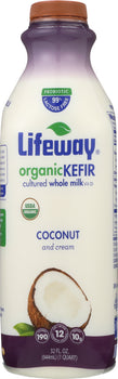 LIFEWAY: Organic Whole Milk Kefir Coconut Cream, 32 fl oz