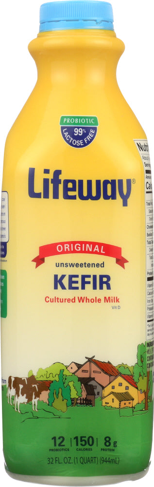 LIFEWAY: Kefir Lowfat Traditional Milk Plain Unsweetened Smoothie, 32 oz