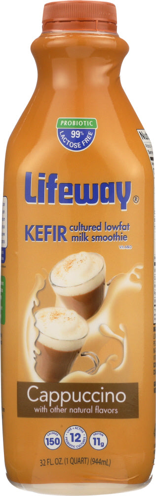 LIFEWAY: Lowfat Kefir Cultured Milk Smoothie Cappuccino, 32 Oz