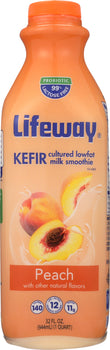 LIFEWAY: Kefir Peach Cultured Lowfat Milk Smoothie, 32 oz