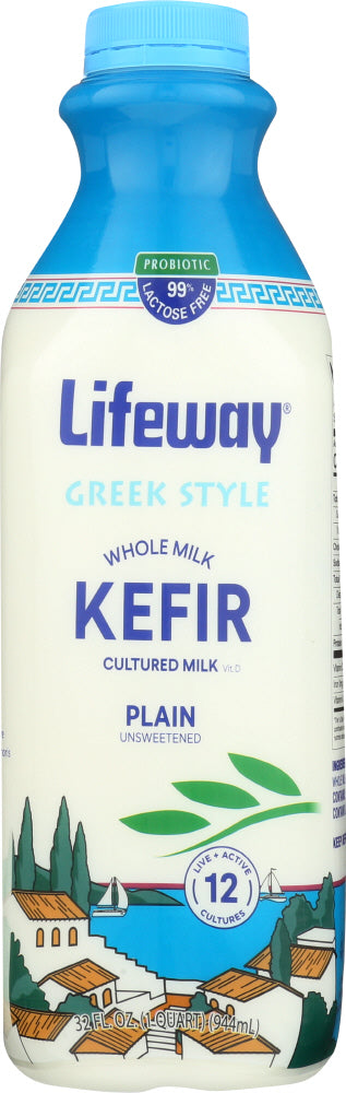 LIFEWAY: Greek Style Plain Kefir Unsweetened, 32 oz