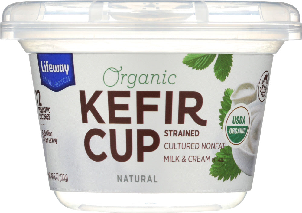 LIFEWAY: Organic Kefir Cup Plain, 6 oz