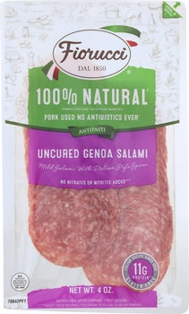 FIORUCCI: Salami Genoa Sliced, 4 oz