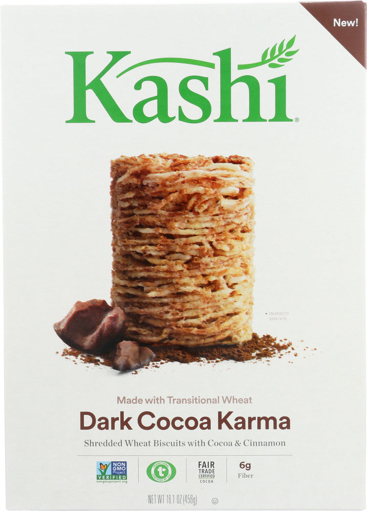 KASHI: Wheat Biscuit Cereal Dark Cocoa Karma, 16.1 oz