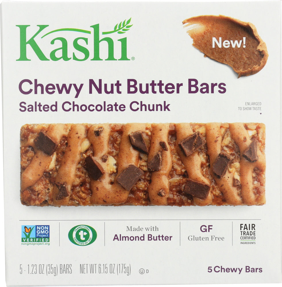 KASHI: Chewy Nut Butter Bars Salted Chocolate Chunk, 6.15 oz